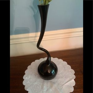 ***Vintage Makora Hand Made Blown Black Spiral Vase*** Excluded from Sale
